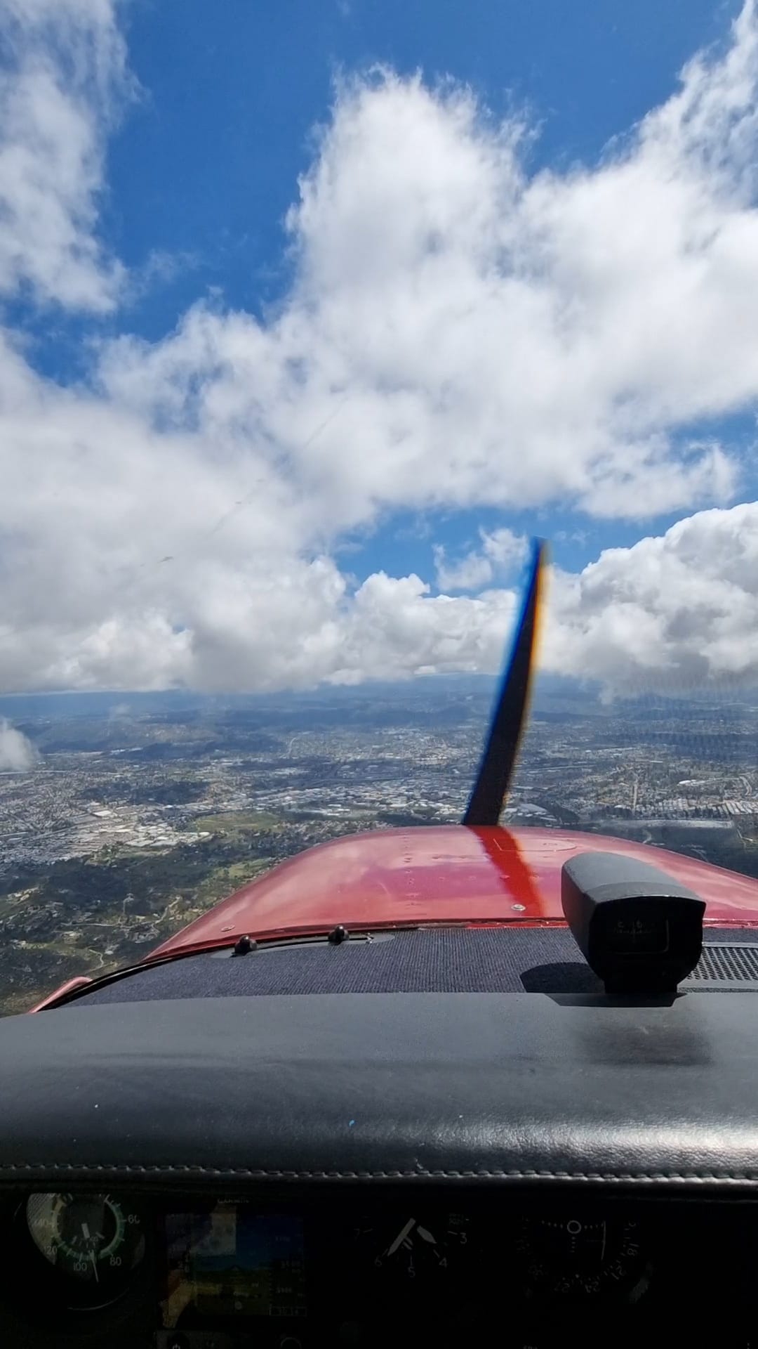 Cockpit view over the city